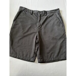 ASHWORTH Men's 38x10 Plaid Golf Shorts Black Poly Blend Outdoor Athleisure